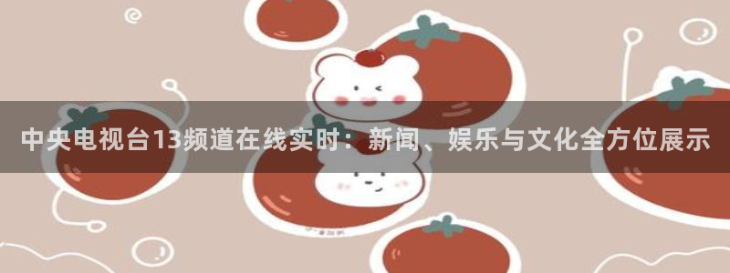 蓝鲸体育高清直播官网入口：中央电视台13频道在线实时：新闻、娱乐与文化全方位展示